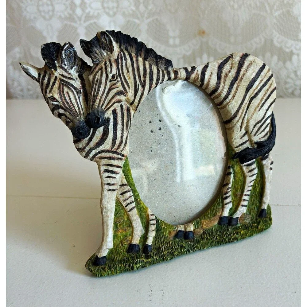 Zebra Animal Photo Frame | Safari Wildlife Decor | Jungle Rustic Accent Vintage